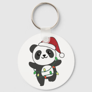 Panda-Sleutelhanger voor kerstwinterdieren Pandas Sleutelhanger