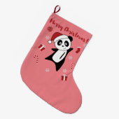 Panda Snow Winter Animals Pandas Large C Grote Kerstsok (Voorkant (Hangend))
