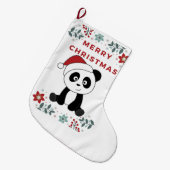 Panda Snow Winter Animals Pandas Large C Grote Kerstsok (Voorkant (Hangend))