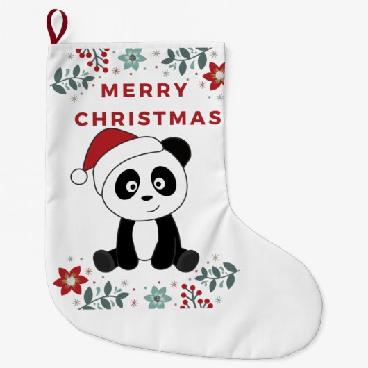 Panda Snow Winter Animals Pandas Large C Grote Kerstsok (Voorkant)