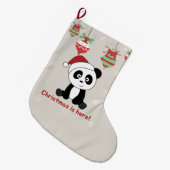 Panda Snow Winter Animals Pandas Large C Grote Kerstsok (Voorkant (Hangend))