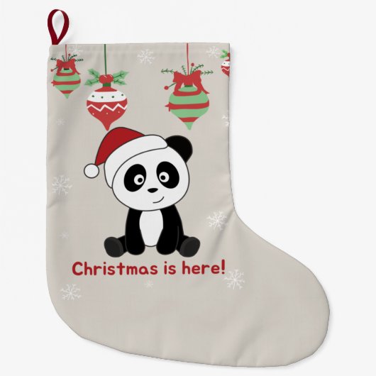 Panda Snow Winter Animals Pandas Large C Grote Kerstsok (Voorkant)