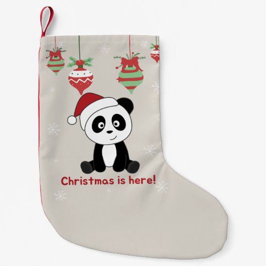 Panda Snow Winter Animals Pandas Small C Kleine Kerstsok (Voorkant)