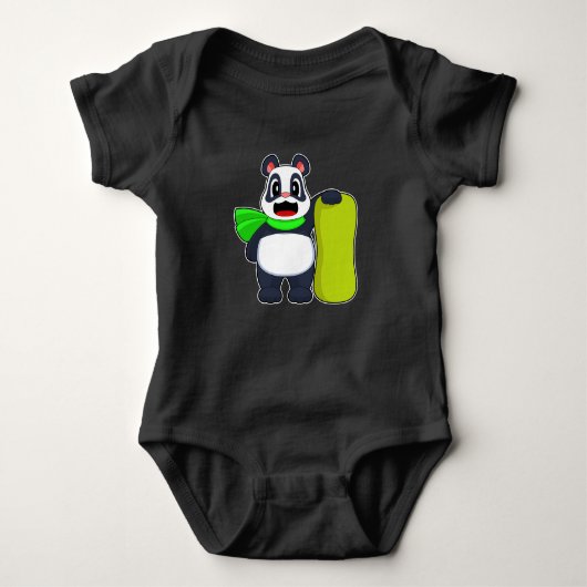 Panda Snowboard Winter Sport Romper (Voorkant)