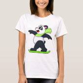 Panda Snowboarder Snowboard Winter sports T-shirt (Voorkant)