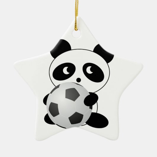Panda soccer keramisch ornament (Voorkant)