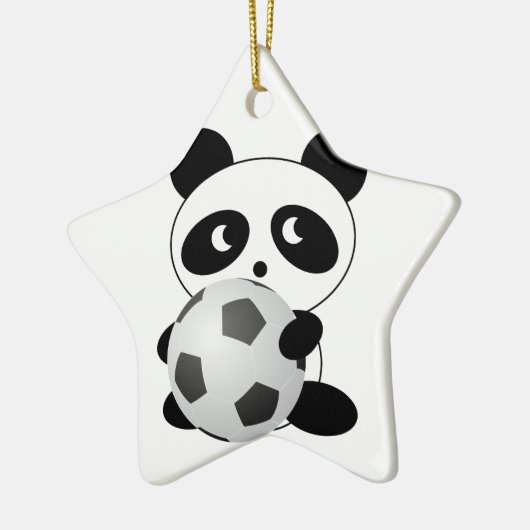 Panda soccer keramisch ornament (Links)