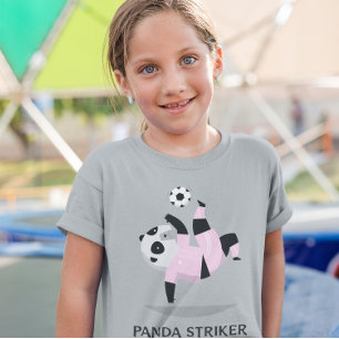 Panda Soccer Striker Girl's Soccer T-shirt