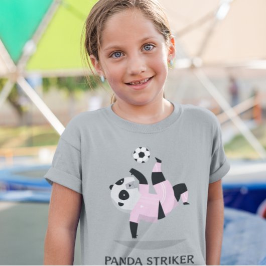 Panda Soccer Striker Girl's Soccer T-shirt