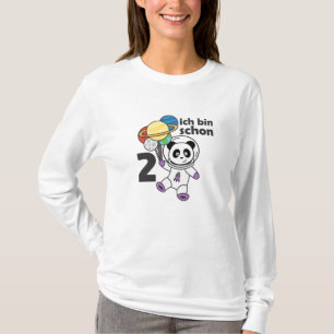 Panda Space Planet Twee jaar oud 2 jaar oud T-shirt
