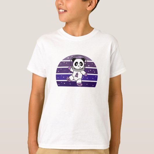 Panda Space Planets Galaxy Astronaut Saturn T-shirt (Voorkant)