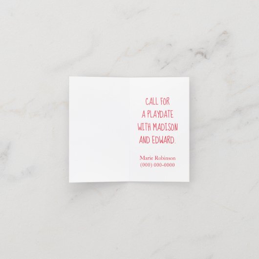 Panda Speel datum moeder bellen Afspraakkaart Afsprakenkaart (Binnenkant ongevouwen)