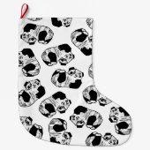 Panda Speel kerstcadeautjes met dubbelzijdig gevoe Grote Kerstsok (Voorkant)