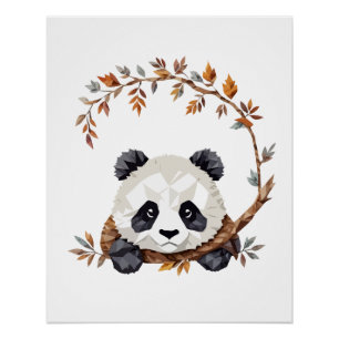 Panda speels Schattig leuk dier kleurrijk vrolijk Perfect Poster