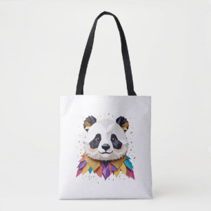 Panda speels Schattig leuk dier kleurrijk vrolijk Tote Bag
