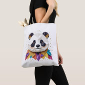 Panda speels Schattig leuk dier kleurrijk vrolijk Tote Bag (Dichtbij)