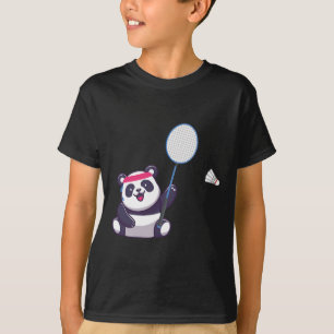 Panda speelt badminton grappige sportspeler coach t-shirt