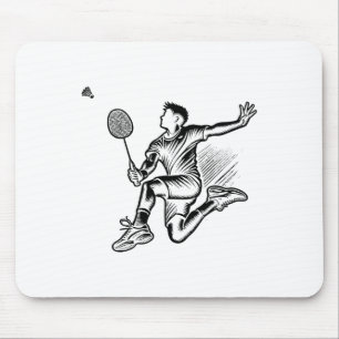 Panda speelt badminton speler shuttle muismat