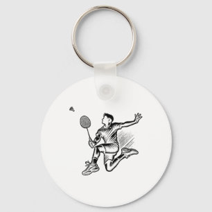 Panda speelt badminton speler shuttle sleutelhanger