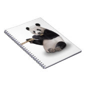 Panda speelt de Flute T-Shirt Notitieboek (Rechterzijde)