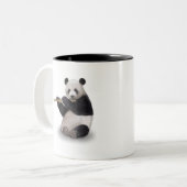 Panda speelt de Flute T-Shirt Tweekleurige Koffiemok (Voorkant links)