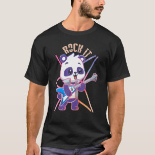 Panda speelt gitaargitarist t-shirt