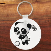 Panda speelt golf sleutelhanger (Voorkant)