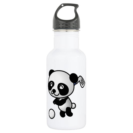 Panda speelt golf waterfles  (Voorkant)