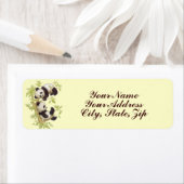 Panda speelt in een boom etiket (Insitu)