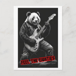 Panda speelt Rock, zegt: Voel de Eighty's aan Feestdagenkaart