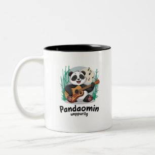 Panda spelen gitaar - Fun Musical Panda Tweekleurige Koffiemok