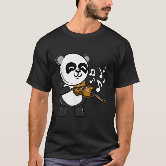 Panda Spelen Violin T-shirt (Voorkant)