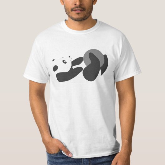 Panda Spelen (Zwart) T-shirt (Voorkant)