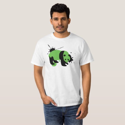 Panda spits wit t-shirt (Voorkant volledig)