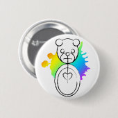 panda splatz. ronde button 5,7 cm (Voorkant /achterkant)