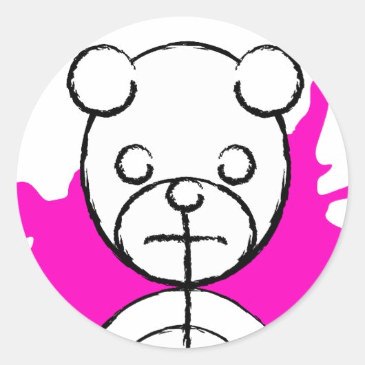 panda splatz. ronde sticker (Voorkant)
