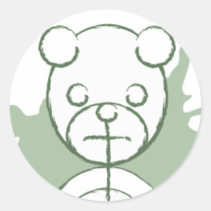 panda splatz. ronde sticker