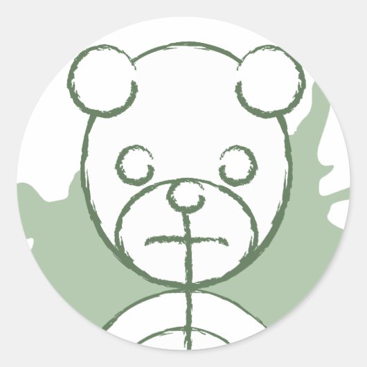 panda splatz. ronde sticker (Voorkant)