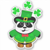 Panda St Patricks Dag Leuk Dier Sticker (Voorkant)