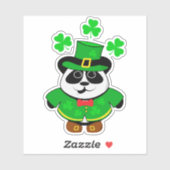 Panda St Patricks Dag Leuk Dier Sticker (Vel)