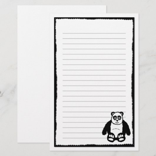 Panda Stationery Briefpapier (Voorkant / Achterkant)