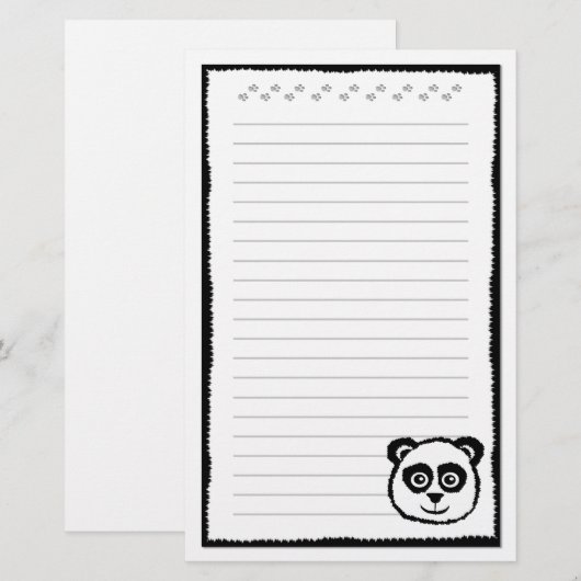 Panda Stationery Briefpapier (Voorkant / Achterkant)