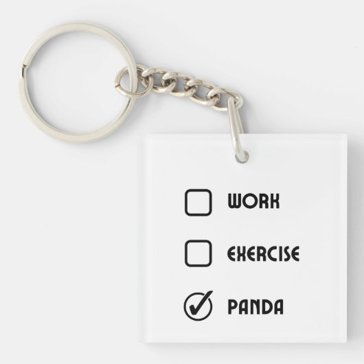 Panda Status Vierkante Sleutelhanger (voorkant)