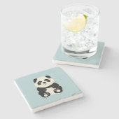 Panda Stenen Onderzetter (Zijkant)