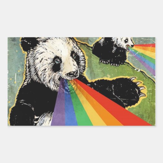 panda-Sticker Rechthoekige Sticker (Voorkant)