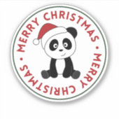 Panda-Sticker voor kerstwintersneeuw Sticker (Voorkant)
