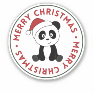 Panda-Sticker voor kerstwintersneeuw Sticker