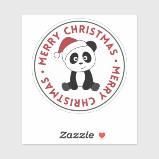 Panda-Sticker voor kerstwintersneeuw Sticker (Vel)