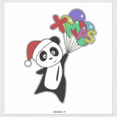 Panda-Sticker voor kerstwintersneeuw Sticker (Vel)