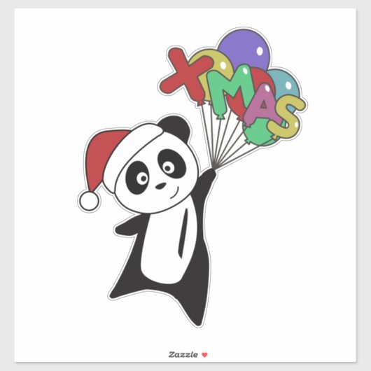 Panda-Sticker voor kerstwintersneeuw Sticker (Vel)